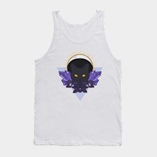 Moon Kitty with Crystals and Orchids Tank Top